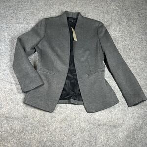 J.Crew Going Out Blazer Women’s 0 Gray Stretch Twill Open Front Jacket